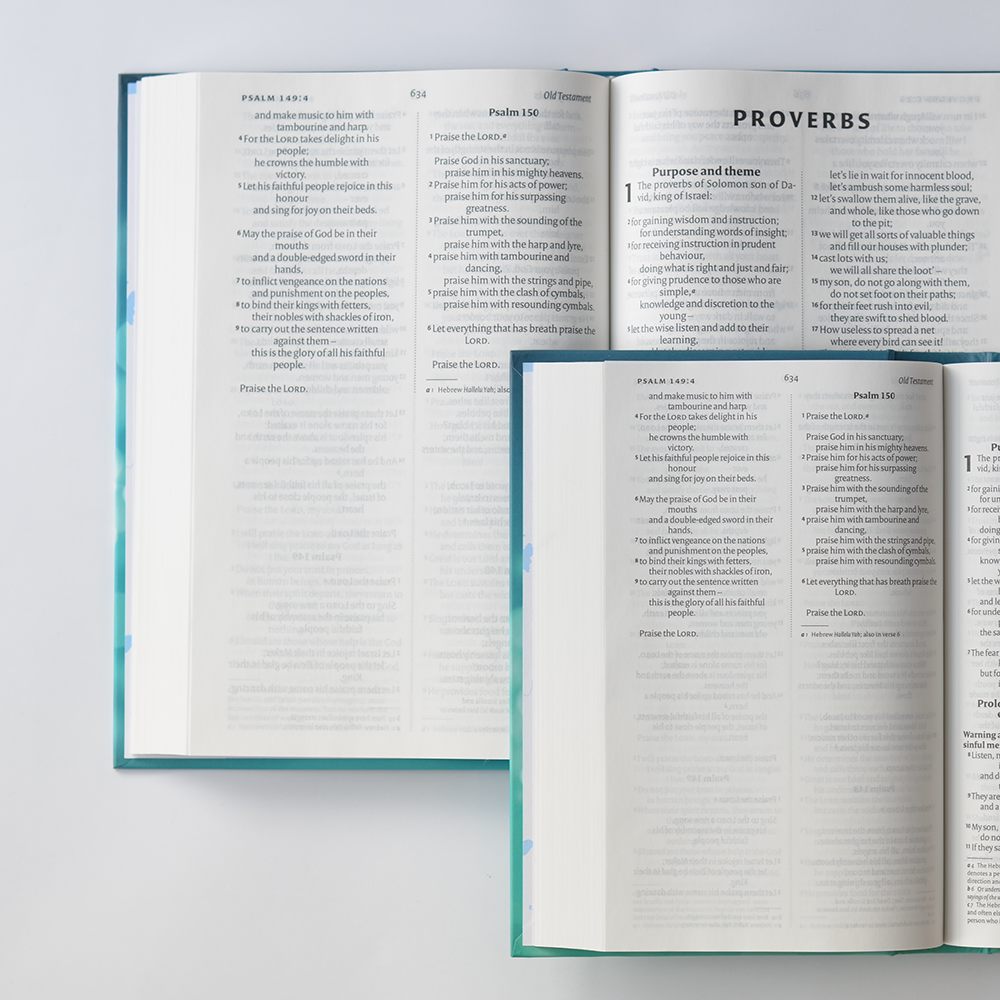 Font size comparison between the editions